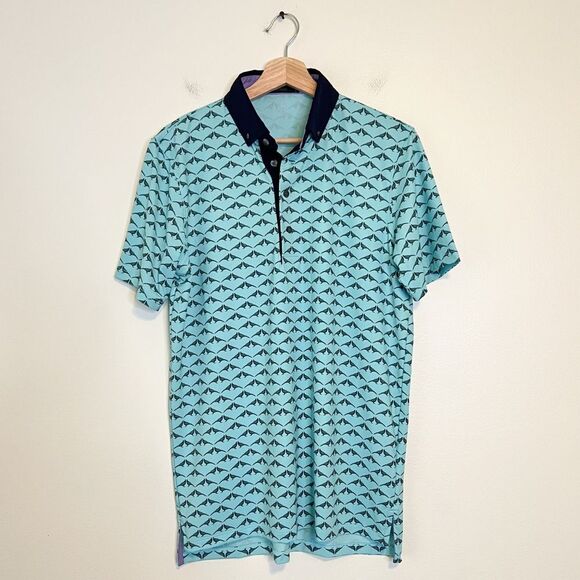 Greyson Siamese Turtle Dove Polo Shirt Size Small Golf Preppy - Picture 3 of 9